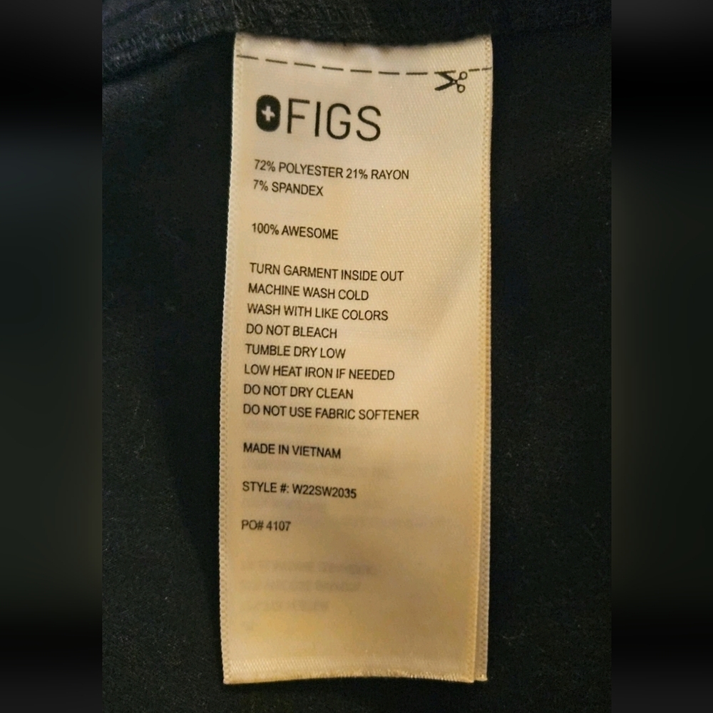 Figs Technical Collection Rafaela Cargo Scrub Jumpsuit Womens 2XL Black Nurse - Picture 6 of 8